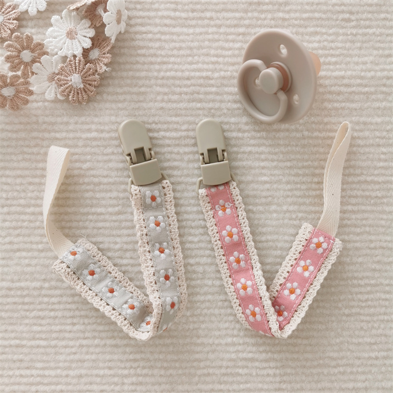 Baby Products Nipples - Baby Pacifier Chain Ethnic style Flower